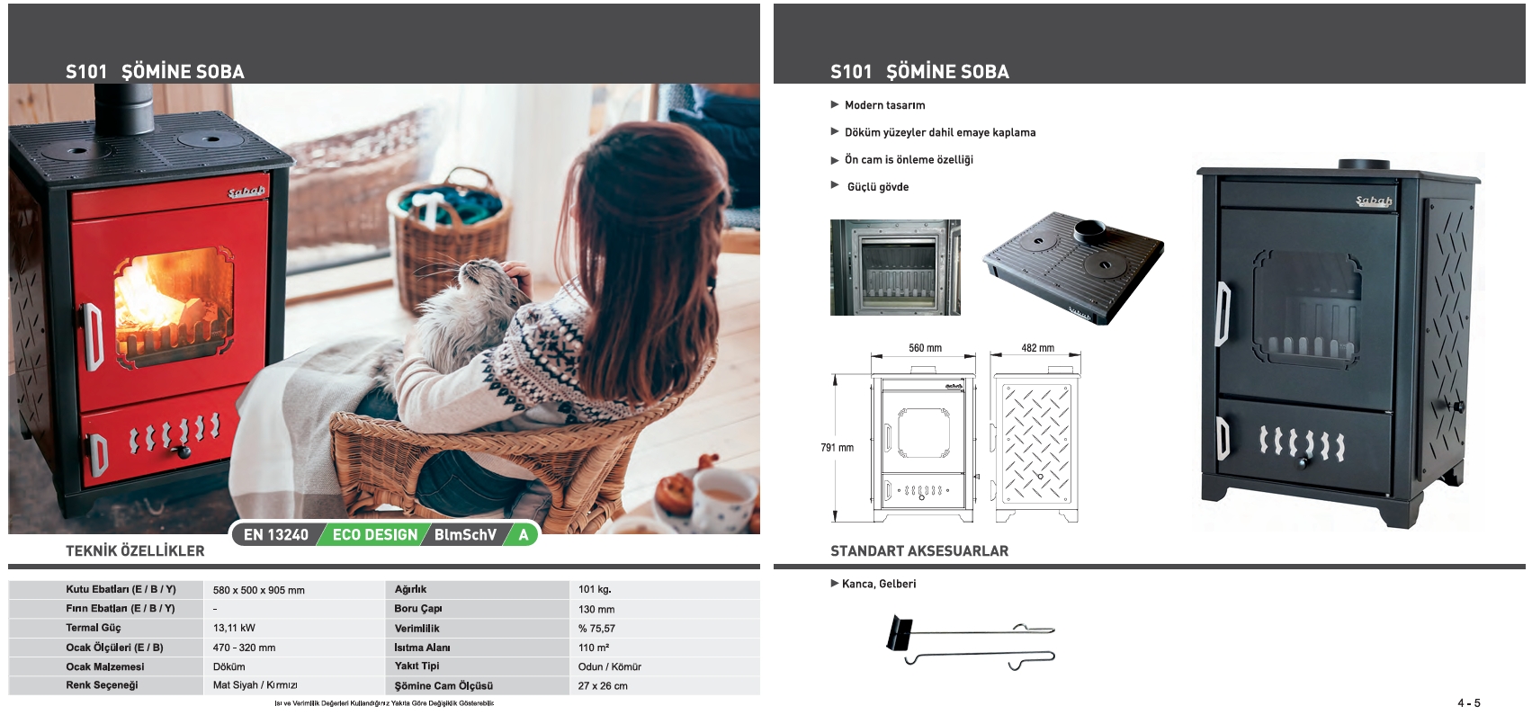 S101 Şömine Soba soba modeli