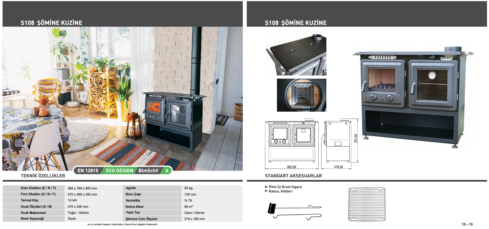 S108 - Şömine Kuzine soba modeli